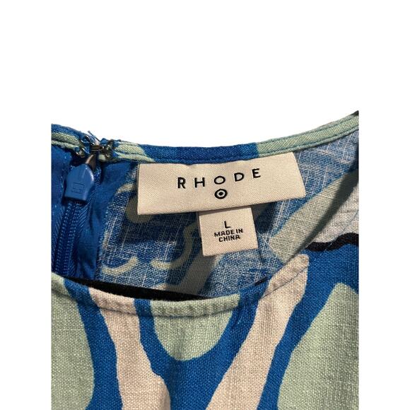 RHODE Women’s Blue Zinnia Print Jumpsuit - Size Large, Boho Chic Style - Picture 6 of 6